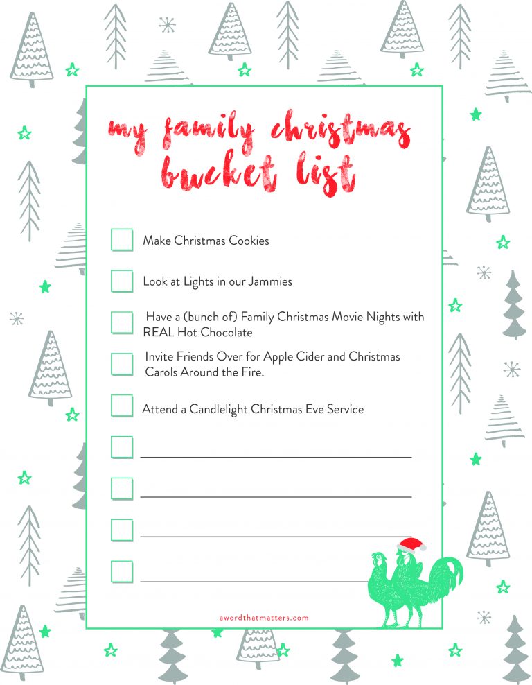 My Family Christmas Bucket List - A Word that Matters: Ramblings from ...